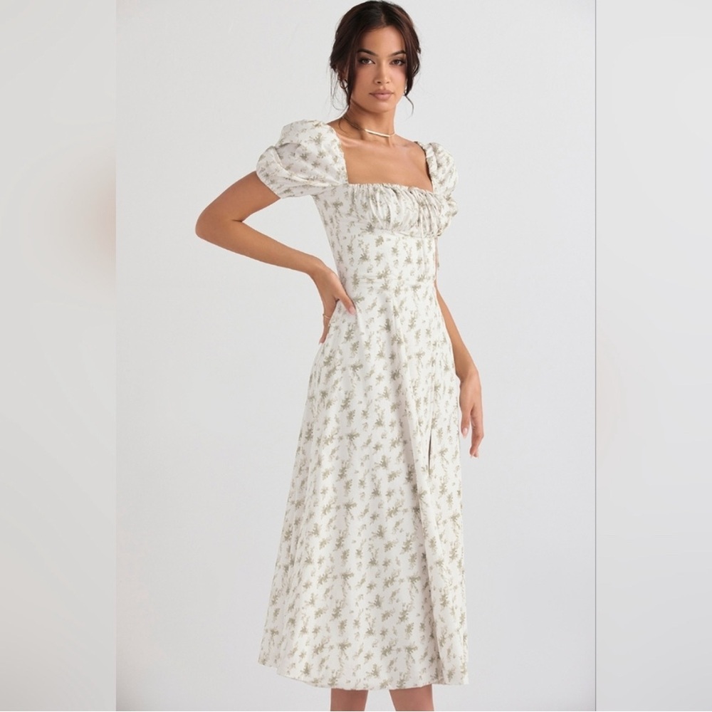 House of CB BELLUCCI GARDEN PRINT SHIRRED SUNDRESS